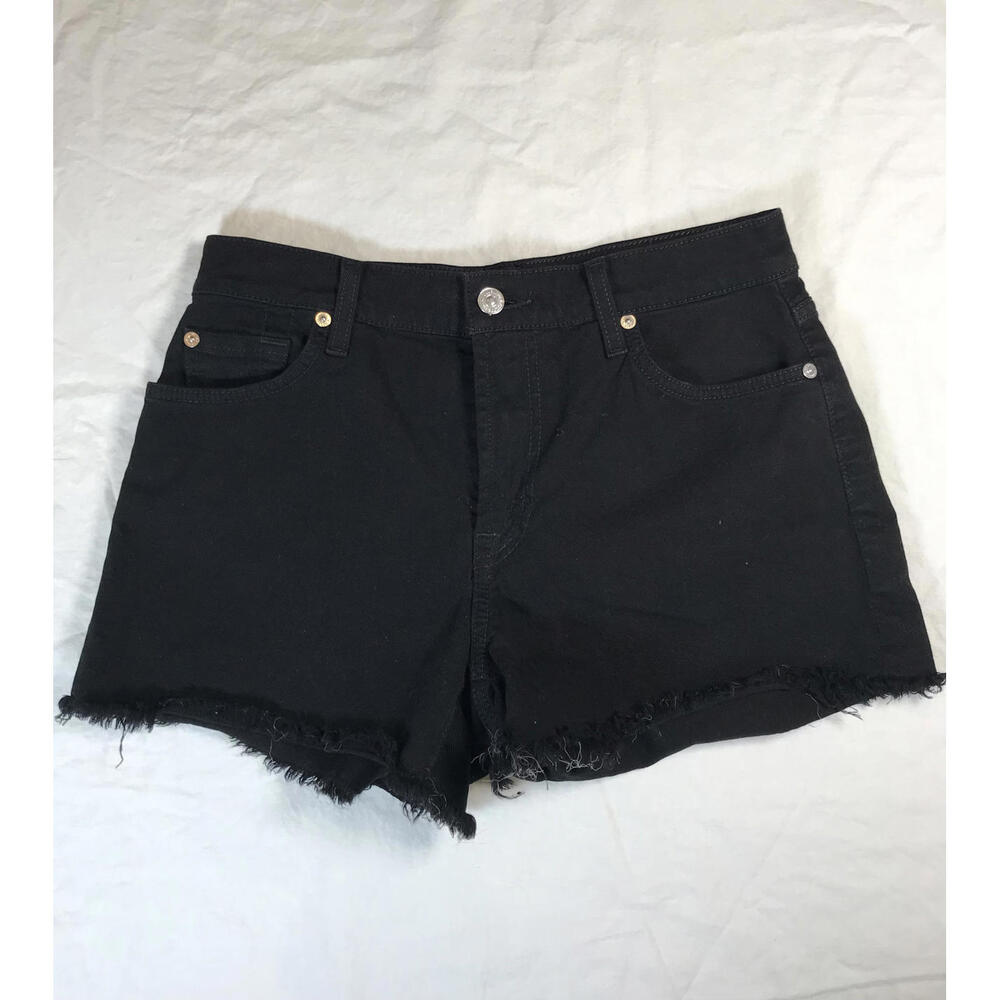 7 For All Mankind Black Denim Shorts